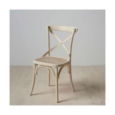 BigBuy Jedilni stol 45 x 42 x 87 cm Les Beli ratan