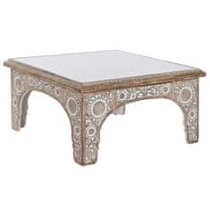 DKD Home Decor Sredinska miza DKD Home Decor 81 x 81 x 45 cm Kristalni aluminij Mango les