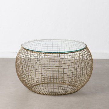 BigBuy Sredinska miza 74 x 74 x 44 cm Kristalno železo