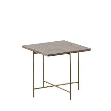 BigBuy Sredinska miza Marmorno železo 50 x 50 x 45 cm
