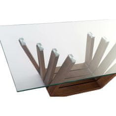 BigBuy Sredinska mizica DKD Home Decor Crystal Walnut Aluminium 130 x 70 x 42 cm