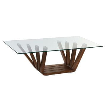 BigBuy Sredinska mizica DKD Home Decor Crystal Walnut Aluminium 130 x 70 x 42 cm