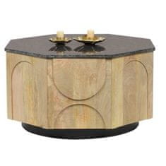 BigBuy Sredinska mizica DKD Home Decor Marmor Mango les 80 x 80 x 45 cm