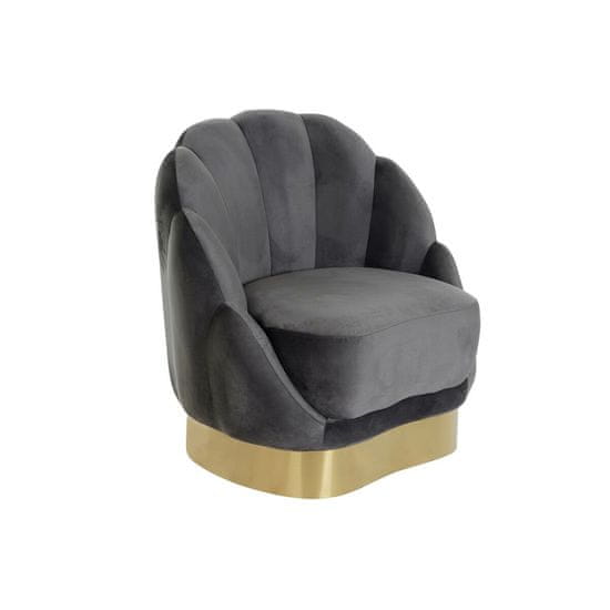 BigBuy Fotelj DKD Home Decor 86 x 80 x 85 cm Siva kovina Bela temno siva