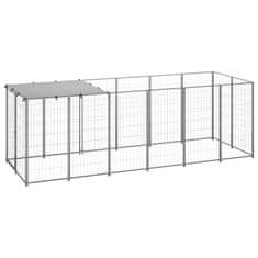 Vidaxl Pesji boks srebrn 330x110x110 cm jeklo