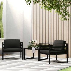 Vidaxl Enosed 2 kosa z blazinami aluminij antraciten