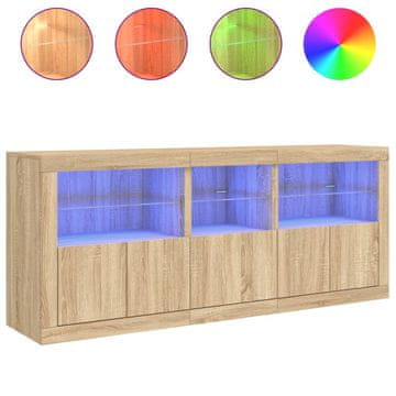 Vidaxl Komoda z LED lučkami sonoma hrast 162x37x67 cm