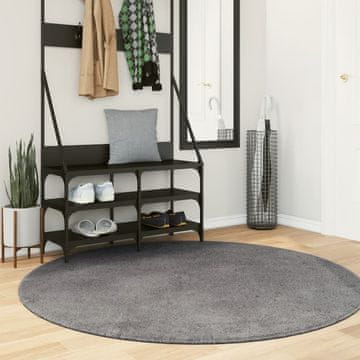 Vidaxl vidaXL Preproga HUARTE, nizek las, antracit, Ø 160 cm