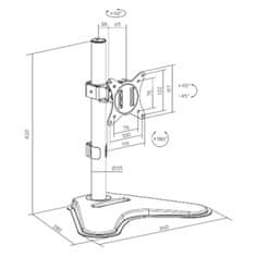 Brateck LDT66-T01 nosilec monitorja z enim gibljivim nastavkom na samostojnem nosilcu palice