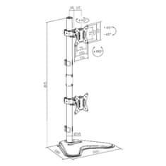 Brateck LDT66-T02V držalo za monitor dva ročaja z možnostjo premikanja drug nad drugim na samostojnem nosilcu na palici