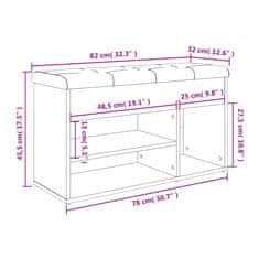 Vidaxl Klop za čevlje siva sonoma 82x32x45,5 cm inženirski les