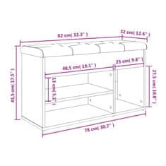 Vidaxl Klop za čevlje dimljen hrast 82x32x45,5 cm inženirski les