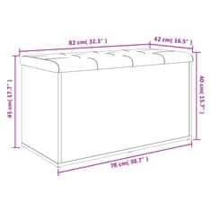 Vidaxl Klop za shranjevanje siva sonoma 82x42x45 cm inženirski les