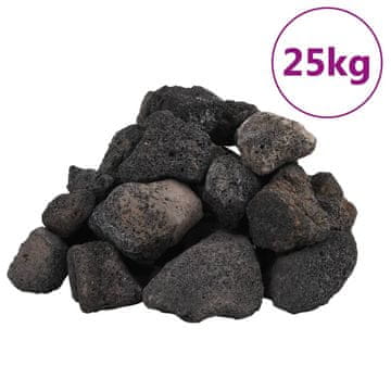 Vidaxl Vulkanski kamen 25 kg črn 5-8 cm