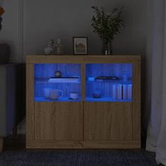 Vidaxl Stranska omarice z LED lučkami 2 kosa sonoma hrast