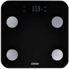 Livoo Digitalne kopalniške tehtnice Livoo DOM427N Black Tempered Glass 180 kg