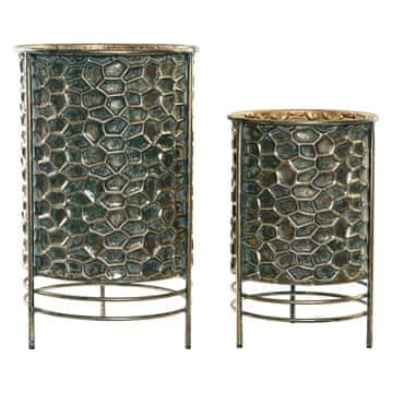 DKD Home Decor Sadilnik DKD Home Decor Blue Golden Metal Colonial Worn 32 x 32 x 51 cm (2 enoti) (2 kosa)