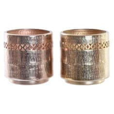 DKD Home Decor Lonček DKD Home Decor bakreno zlato kovinski aluminij izrezovanje arabski 17 x 17 x 17 cm (2 enoti)