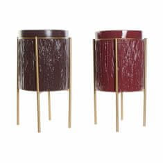 DKD Home Decor Lonček DKD Home Decor 30 x 30 x 53,5 cm Zlata kovina Bordo temno rjava (2 enoti)