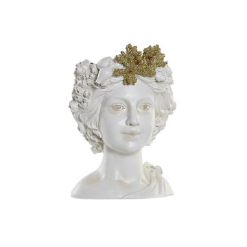 DKD Home Decor Lonček DKD Home Decor Lady Golden White Resin (23 x 23 x 30 cm)