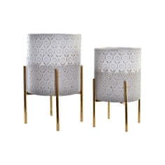 DKD Home Decor Komplet loncev DKD Home Decor Grey Golden Metal White Bicoloured Iron Arab (35 x 35 x 53 cm)