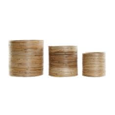 DKD Home Decor Komplet sadilnikov DKD Home Decor Natural Brown Rattan Bali (31 x 31 x 30,5 cm) (3 kosi)