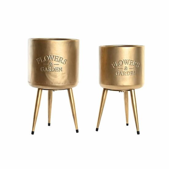 DKD Home Decor Komplet lončnic DKD Home Decor 25,5 x 25,5 x 44 cm Kovina (2 enoti)