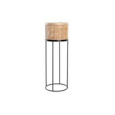 DKD Home Decor Lonček DKD Home Decor Natural Black Metal Rattan Skandinavski (20 x 20 x 58,5 cm)