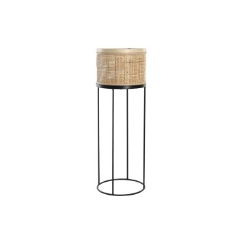DKD Home Decor Lonček DKD Home Decor Natural Black Metal Rattan Skandinavski (20 x 20 x 58,5 cm)