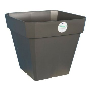 BigBuy Lonec za rastline Riviera 65 L Temno siva 49 x 49 x 45 cm Siva kvadratna
