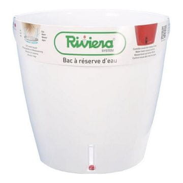 BigBuy Samopostrežni cvetlični lonec Riviera Eva New White Plastic Circular Ø 46 cm