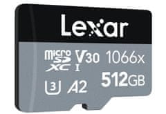 Lexar Lexarjeva visoko zmogljiva pomnilniška kartica microSDXC UHS-I 512 GB (branje/pisanje: 160/120 MB/s) C10 A2 V30 U3