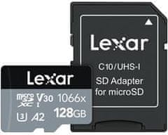 Lexar Lexarjeva pomnilniška kartica microSDXC UHS-I 128 GB (branje/pisanje: 160/120 MB/s) C10 A2 V30 U3