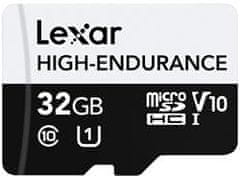 Lexar 32 GB kartic microSDHC/microSDHC UHS-I z visoko vzdržljivostjo, (branje/pisanje: 100/30 MB/s) C10 A1 V10 U1