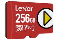 Lexar Lexarjeva pomnilniška kartica 256GB PLAY microSDXC UHS-I, branje 150MB/s C10 A1 V30 U3