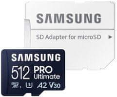 Samsung PRO Ultimate MicroSDXC 512 GB + adapter SD / CL10 UHS-I U3 / A2 / V30