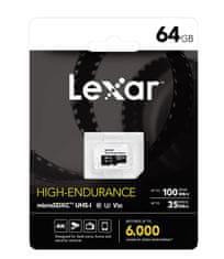 Lexar 64 GB kartic microSDHC/microSDXC UHS-I z visoko vzdržljivostjo, (branje/pisanje: 100/35 MB/s) C10 A1 V30 U3