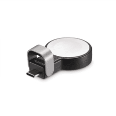 Hama MFi brezžični magnetni polnilec za Apple Watch, USB-C, kompakten, črno-beli