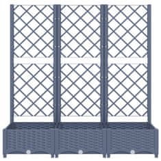 Vidaxl Cvetlično korito z oporno mrežo temno sivo 120x40x121,5 cm PP