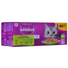 slomart hrana za mačke whiskas mix favourites in jelly piščanec losos tuna teletina 40 x 85 g