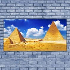 tulup.si Slika na akrilnem steklu Piramide desert landscape 140x70 cm 4 obešalnika