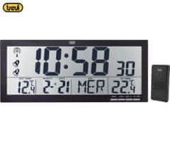 OM 3530 RC digitalna ura, stenska/namizna, + zunanji senzor, čas, datum, temperatura, alarm, črna