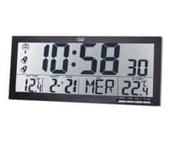 OM 3530 RC digitalna ura, stenska/namizna, + zunanji senzor, čas, datum, temperatura, alarm, črna