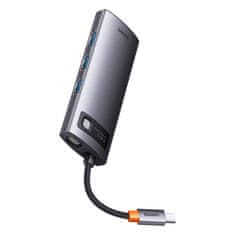 BASEUS Vozlišče 6v1 Baseus Metal Gleam Series, USB-C do 3x USB 3.0 + HDMI + USB-C PD + VGA