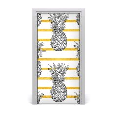 tulup.si Samolepilni tapete na vratih Ananas trakovi 95x205 cm