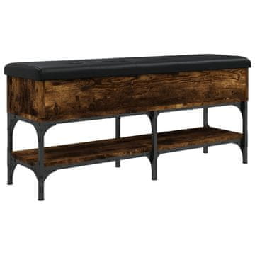 Vidaxl Klop za čevlje dimljen hrast 102x32x45 cm inženirski les