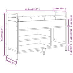 Vidaxl Klop za čevlje rjavi hrast 85,5x32x57,5 cm inženirski les