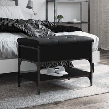 Vidaxl vidaXL Klop za čevlje, črna, 62x42x45 cm, material na osnovi lesa