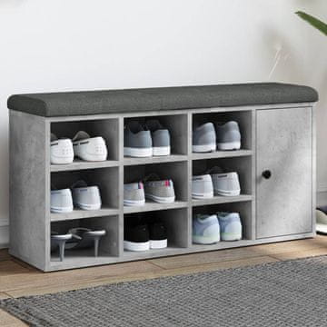 Vidaxl vidaXL Klop za čevlje betonsko siva 102x32x50 cm