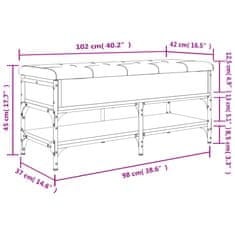 Vidaxl Klop za čevlje črna 102x42x45 cm inženirski les